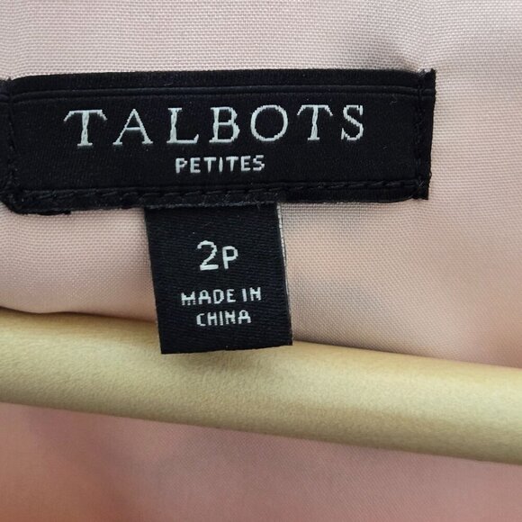 Talbots Midi Dress Womens 2P Petites Pink Black Floral Pleated A-line Tradwife - Picture 3 of 13